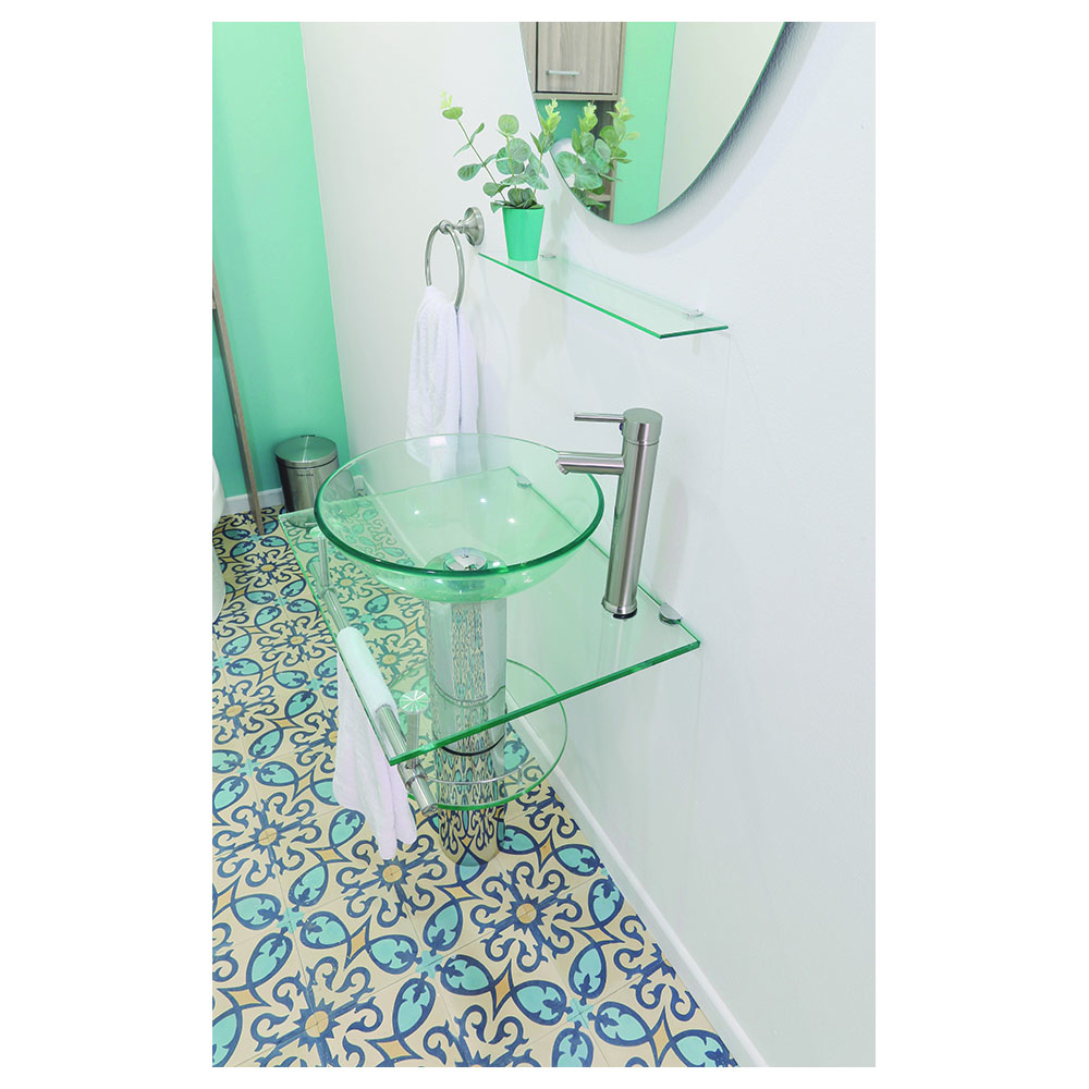 Albany 24″ Glass Bathroom Vanity Clear - Wholesale Vanities